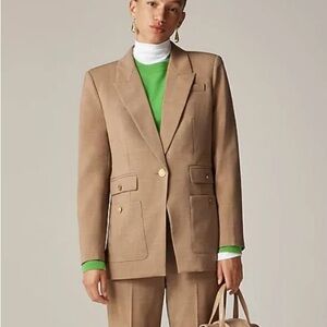 J Crew Vivienne blazer in Italian bi-stretch wool blend beige 6P